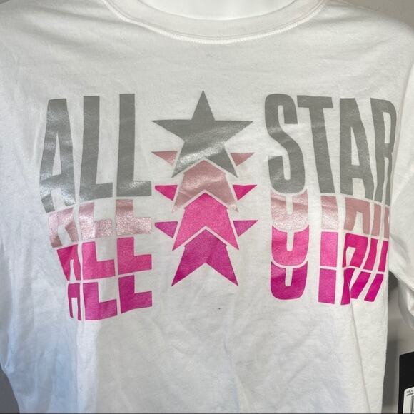 CONVERSE All Star Boxy Graphic T-shirt Girls Size Large Emo Skater Grunge Alt - Picture 3 of 7
